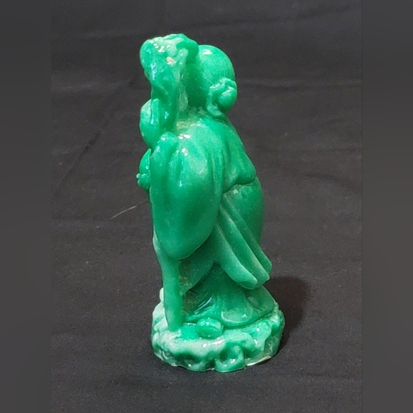 Vintage Chinese God Sau, a domed head and carrying a peach and walking stick - Picture 4 of 8